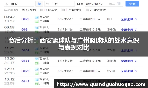 赛后分析：西安篮球队与广州篮球队的战术意识与表现对比